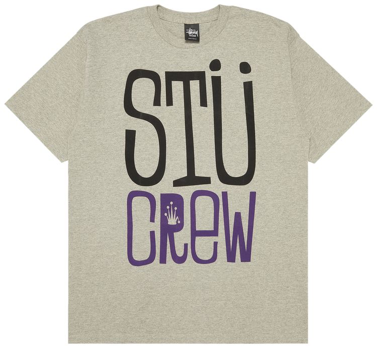 Stussy STU Crew Tee Grey Heather