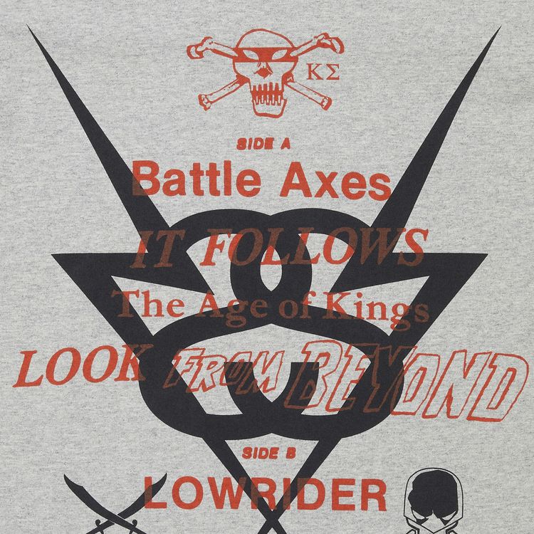 Stussy Gear Skull Album Long Sleeve Tee Grey Heather