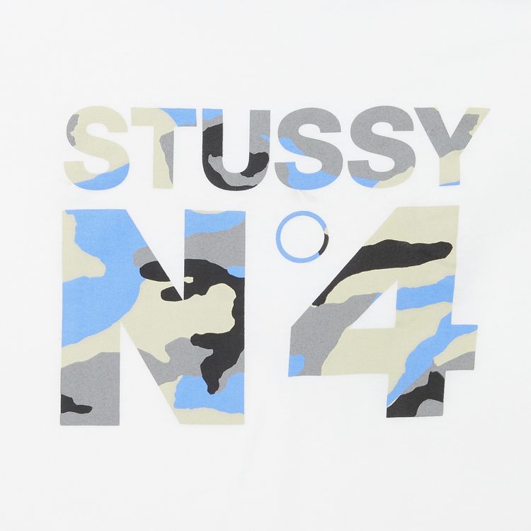 Stussy No4 Beach Camo Tee WhiteBlue