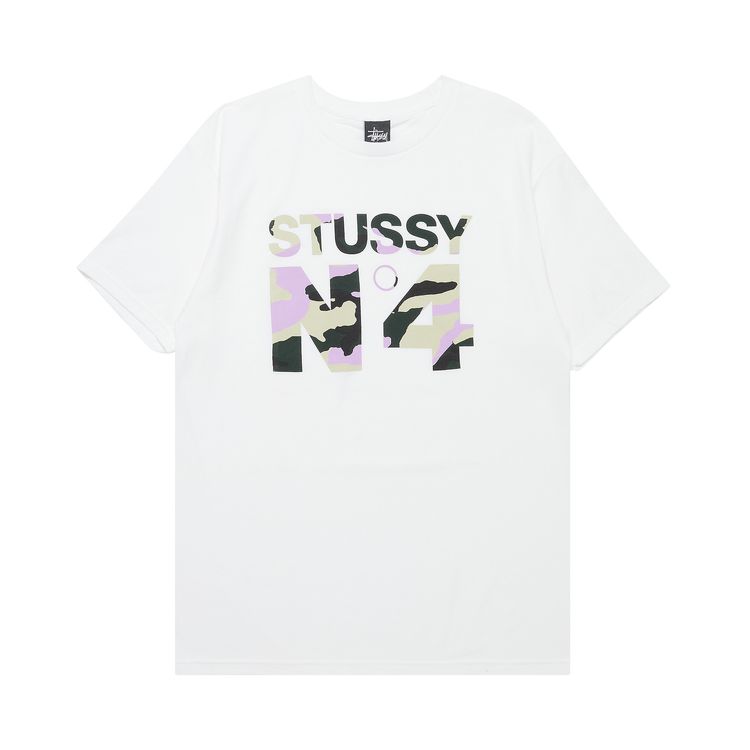 Stussy No4 Beach Camo Tee WhitePink