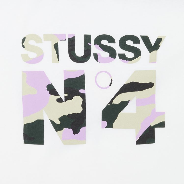 Stussy No4 Beach Camo Tee WhitePink