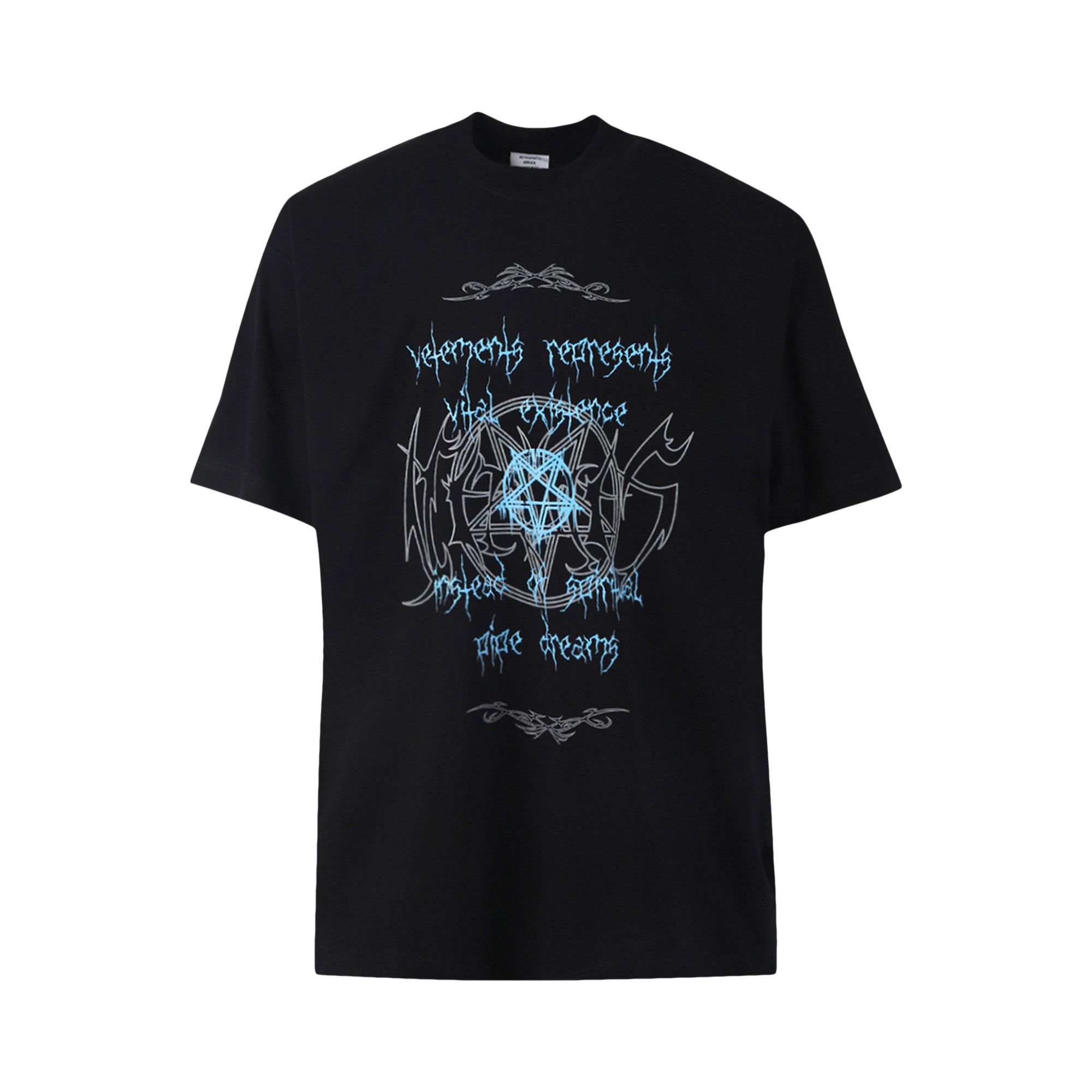 Buy Vetements Vital Existence T-Shirt 'Black' - UA53TR600B BLAC | GOAT