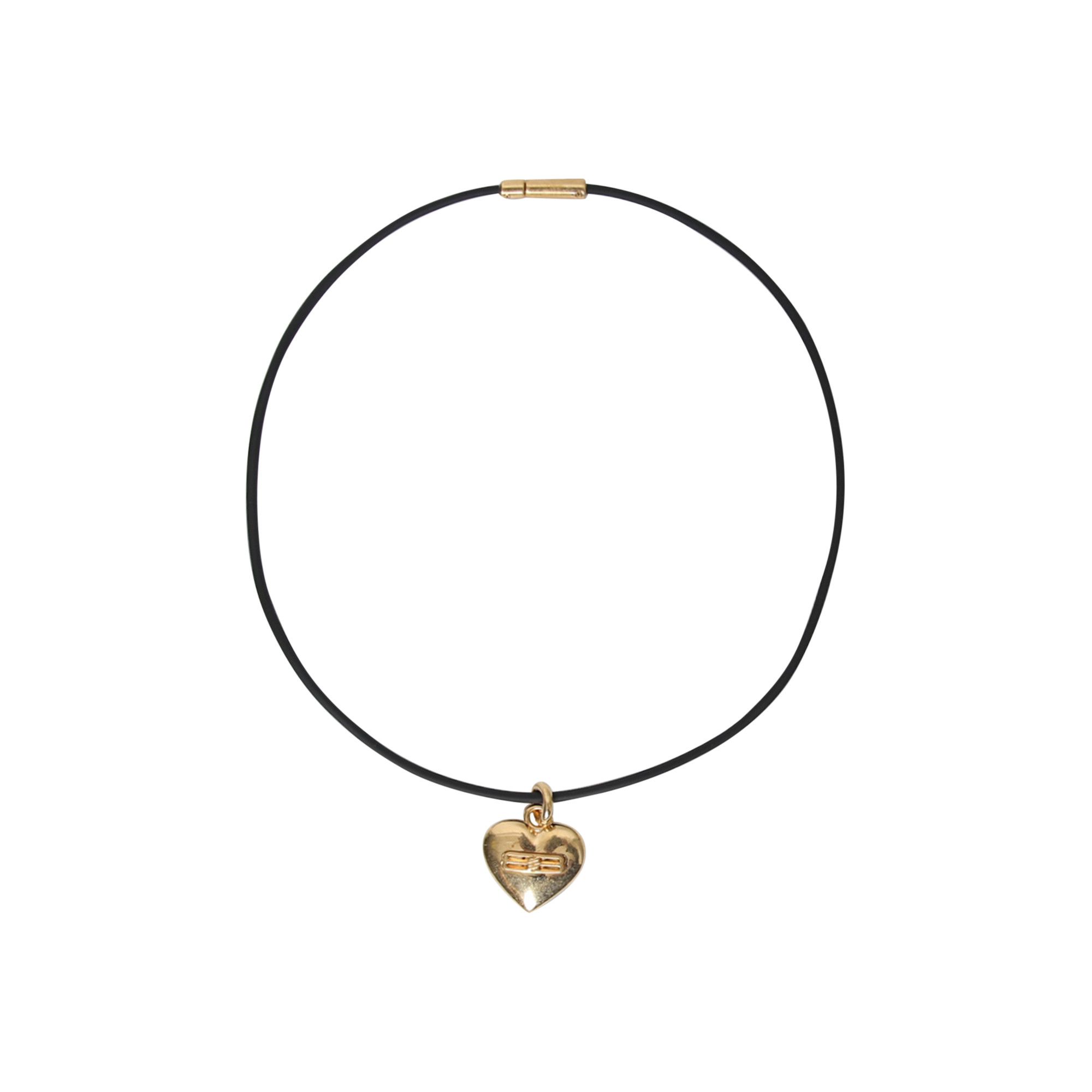 Buy Balenciaga Bb Icon Heart Necklace 'Gold/Black' - 700662 TZG1G
