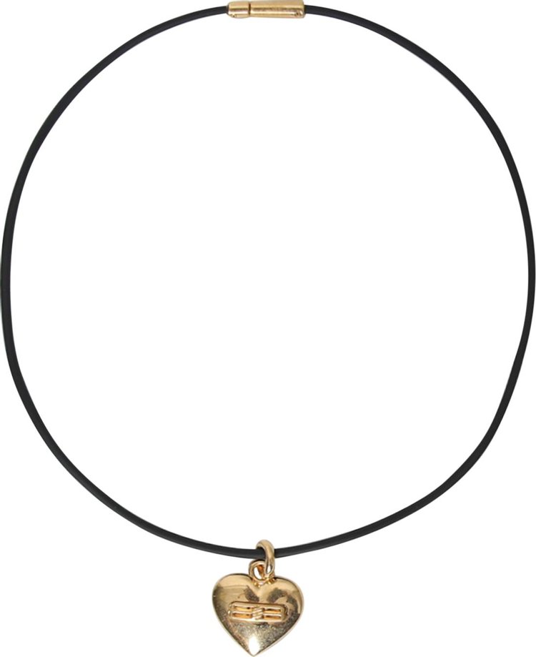 Balenciaga Bb Icon Heart Necklace GoldBlack