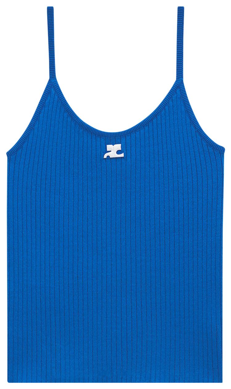 Courreges Knit Tank Top Blue
