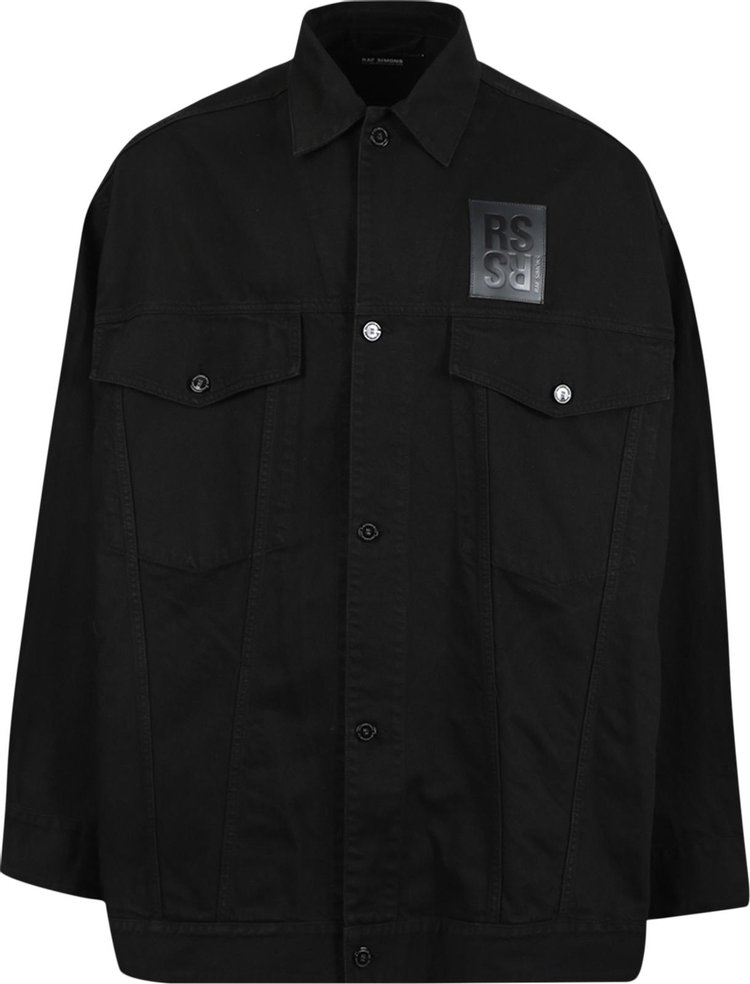 Raf Simons Denim Jacket With Leather Patch 'Black'