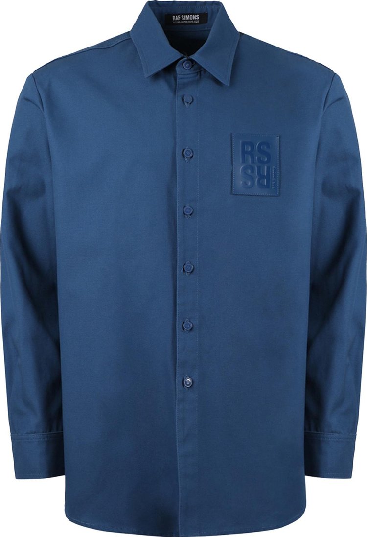 Raf Simons Straight Fit Denim Shirt With R Pin In Back 'Blue'