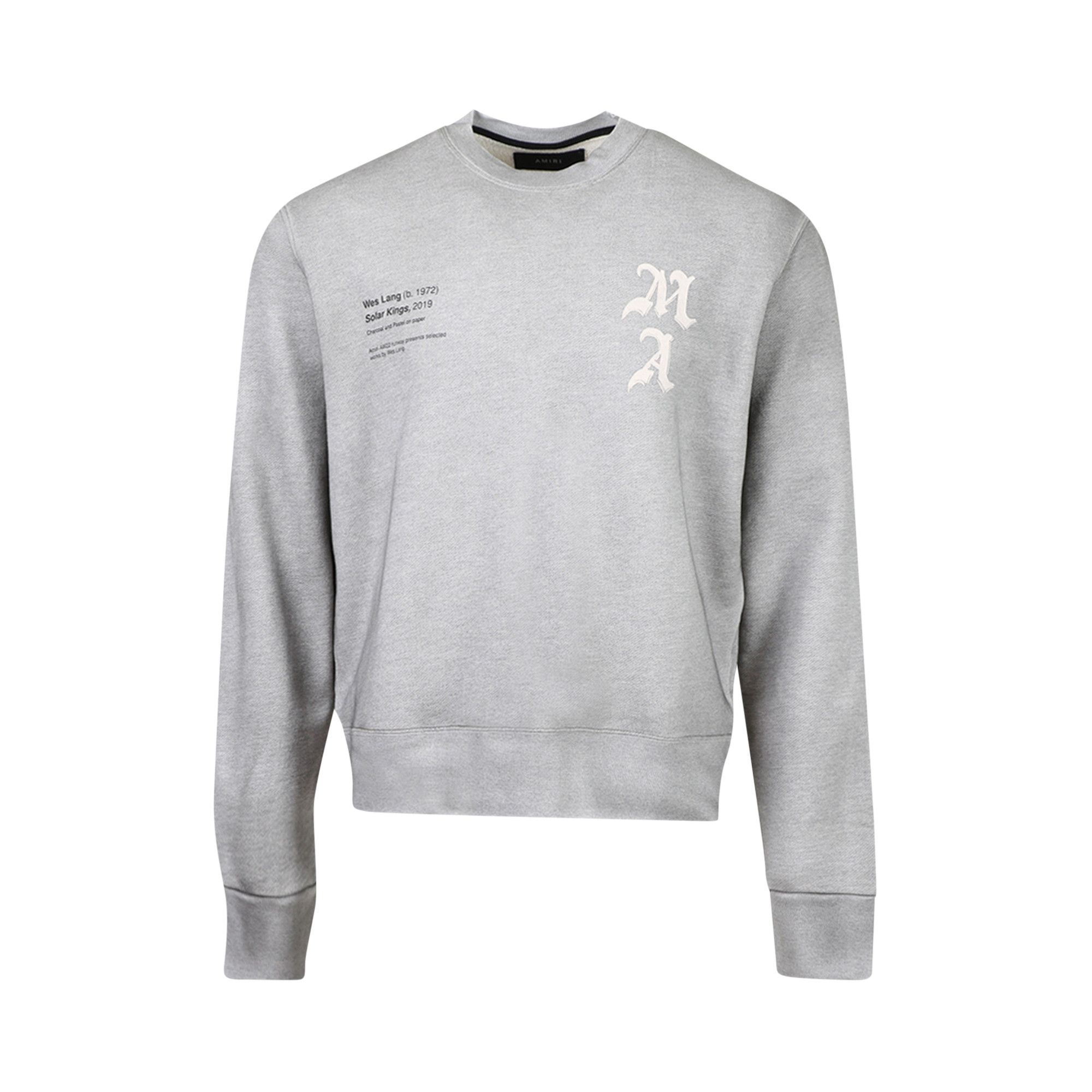 Buy Amiri x Wes Lang Solar Kings Crew 'Heather Grey' - AW22MJG007 032 HEAT  | GOAT