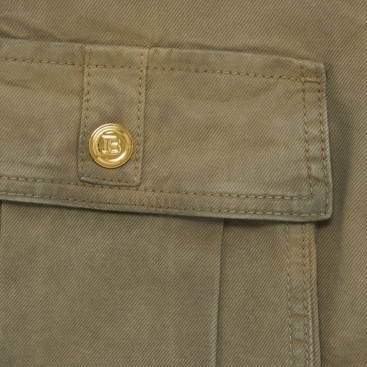 Balmain Short Cargo Denim Shorts Taupe