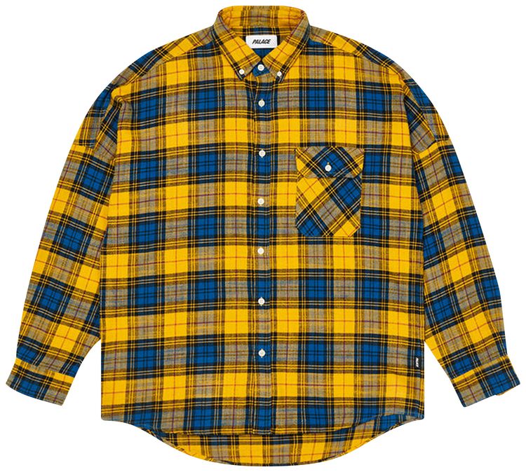 Palace Flannel Drop Shoulder Shirt Yellow