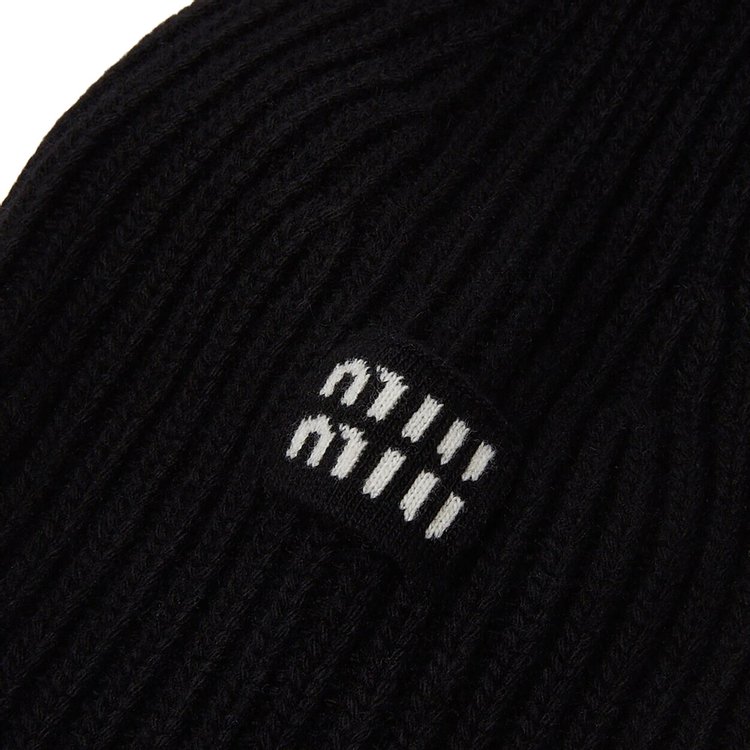 Miu Miu Knitted Balaclava In Black