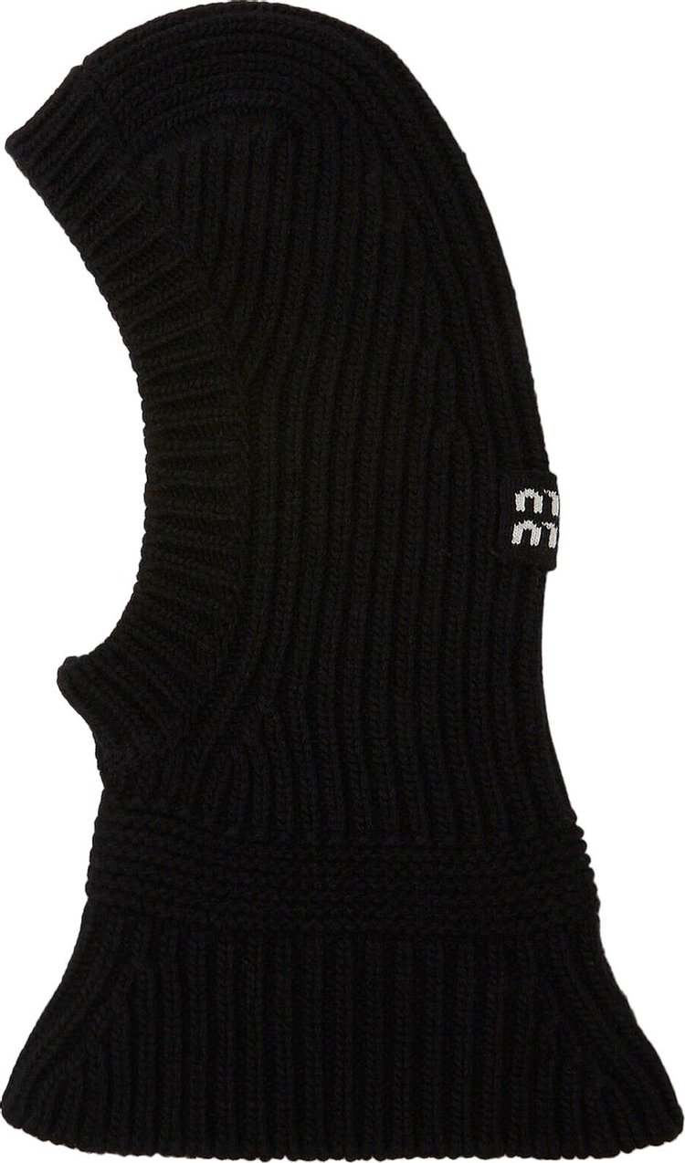 Miu Miu Knitted Balaclava In Black