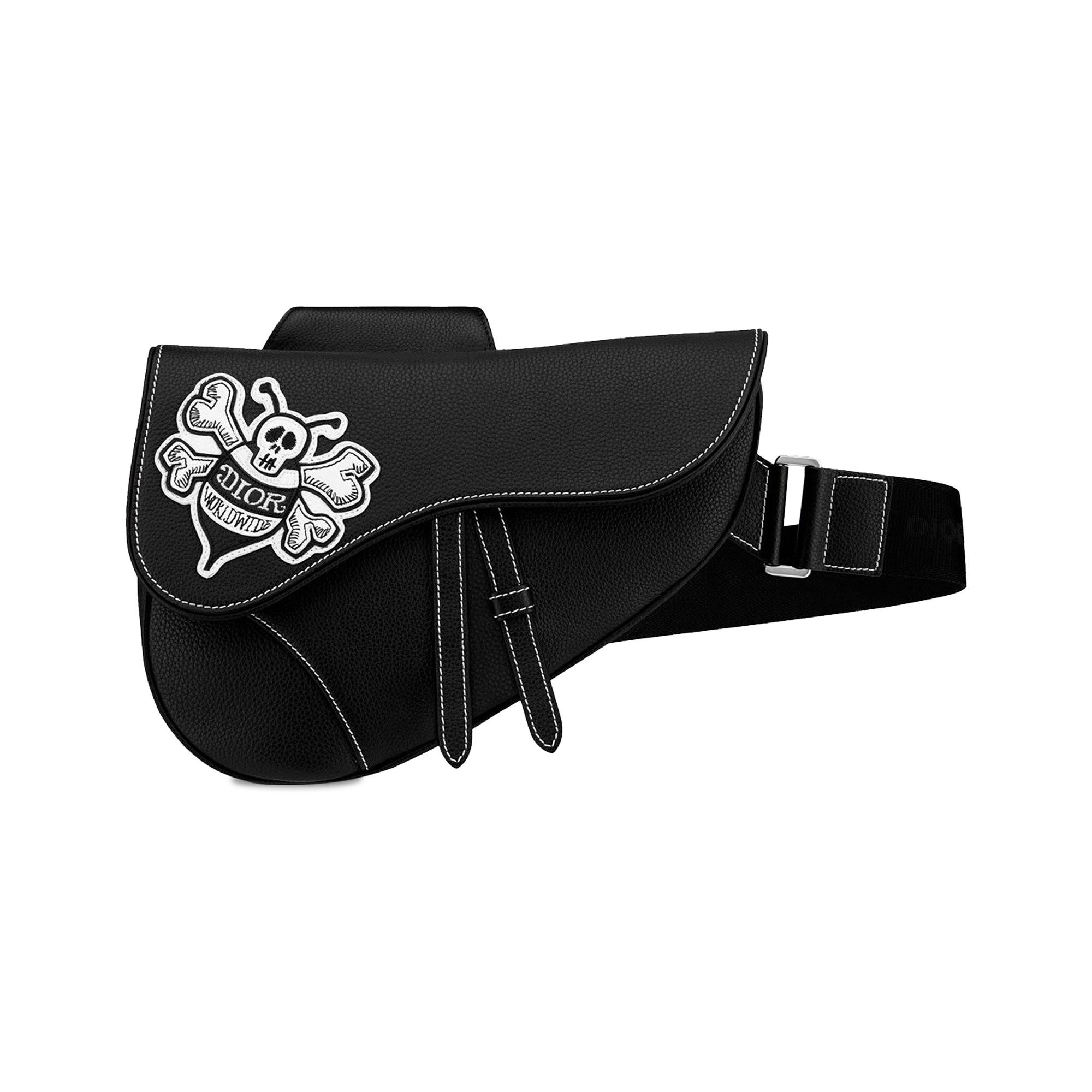 Buy Pre Owned Dior x Shawn Stussy Bee Saddle Bag In Black 1ADPO093RAS H29E GOAT