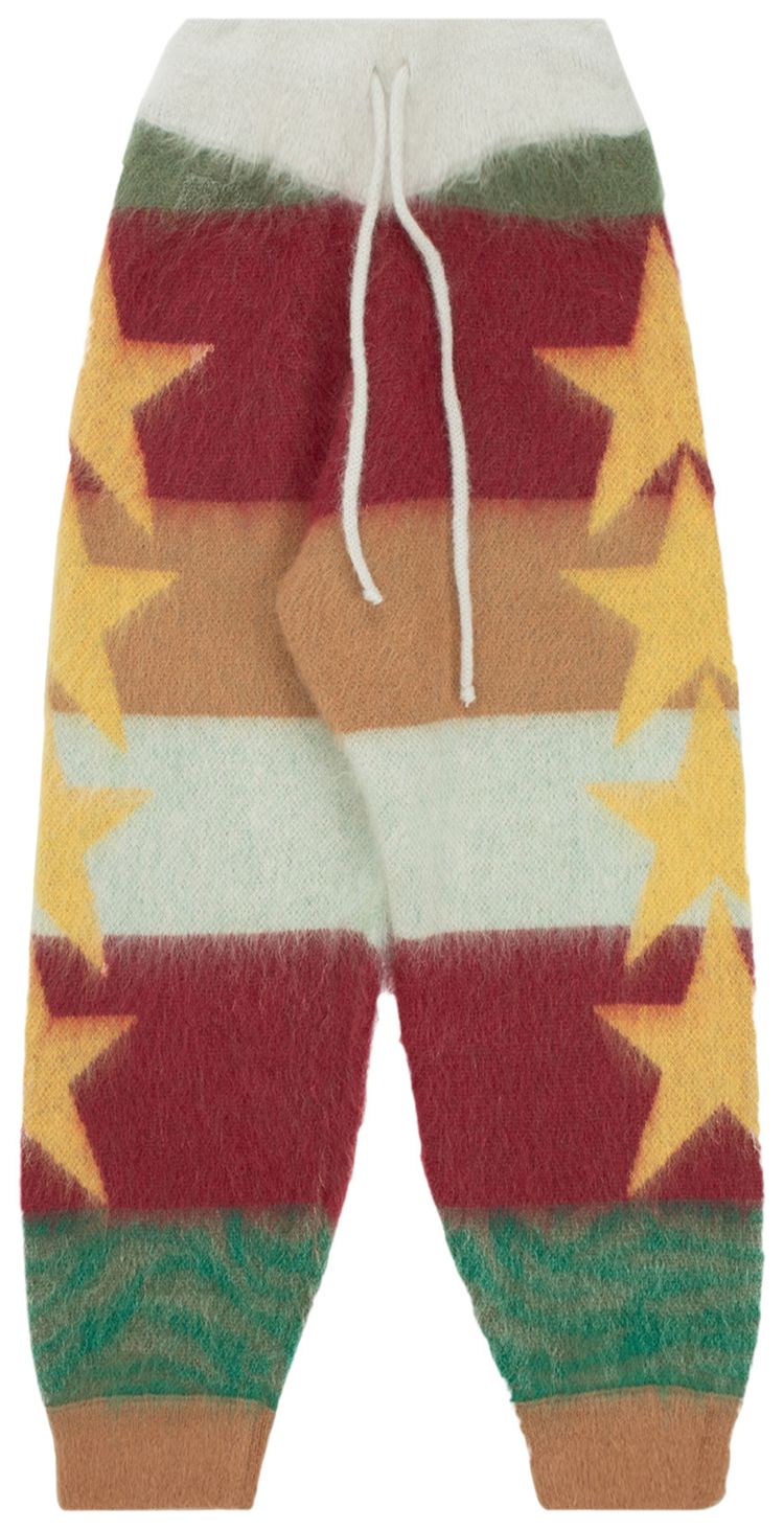 Palm Angels Stars Knitted Joggers BeigeYellow