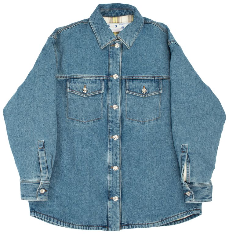Off White Puffy Overshirt Blue