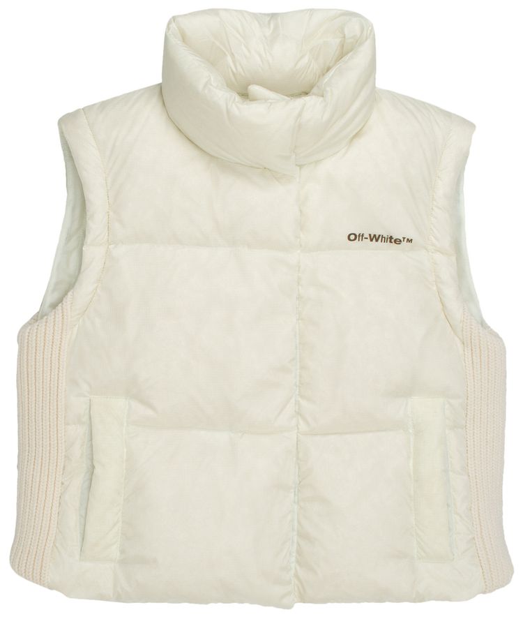 Off White Ripstop Crop SL Vest WhiteMilitary