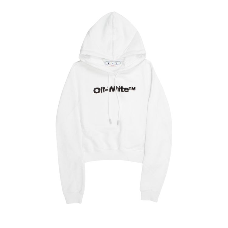 Off White Bounce Helvetica Crop Hoodie WhiteBlack