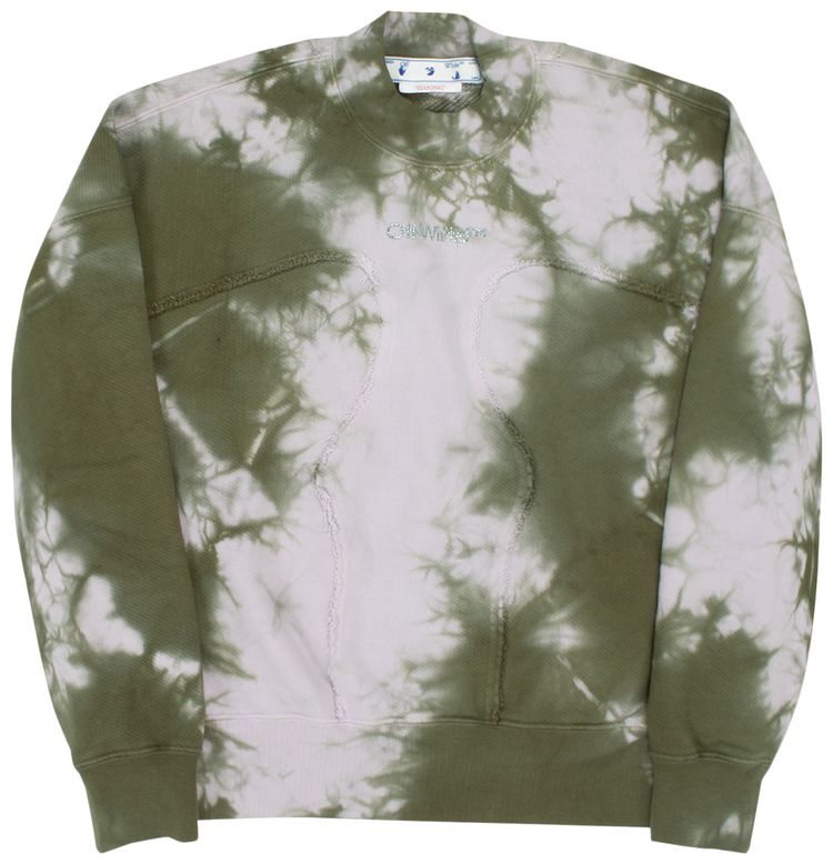 Off White Bling Tie Dye Organic Crew MilitaryLilac