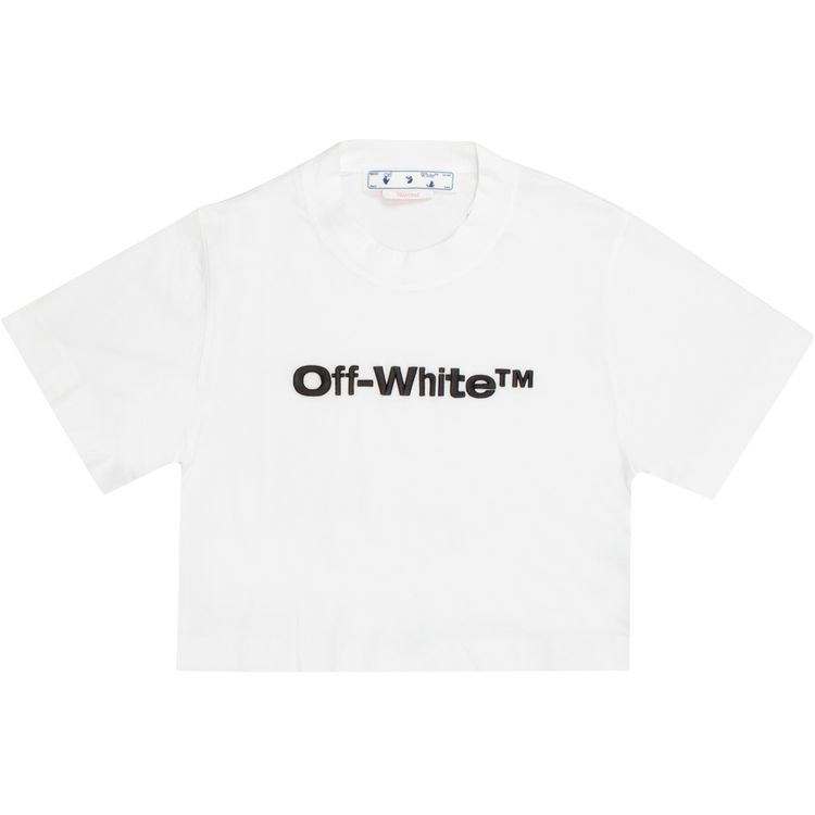 Off White Bounce Helvetica Crop T Shirt WhiteBlack