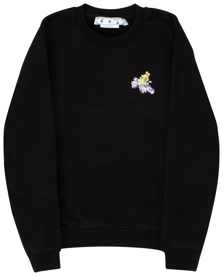 Off White Flower Arrow Reg Crewneck BlackMulticolor