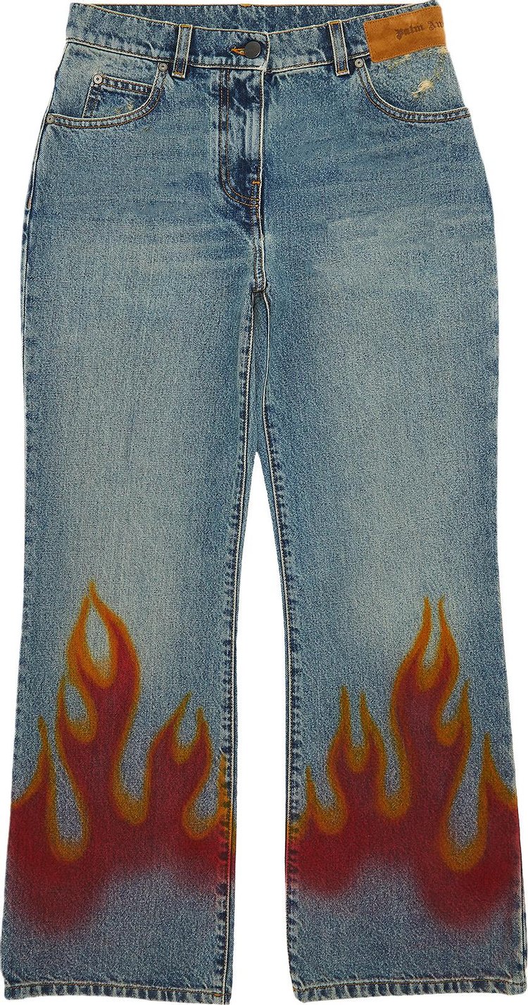 Palm Angels Burning Flared Jeans 'Light Blue'