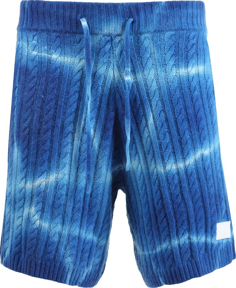 Nahmias x Webster Full Cable Knit Tye Dye Shorts 'Blue'