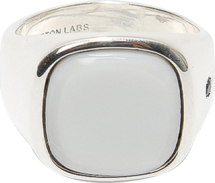 Hatton Labs White Agate Signet Ring 'Sterling Silver'