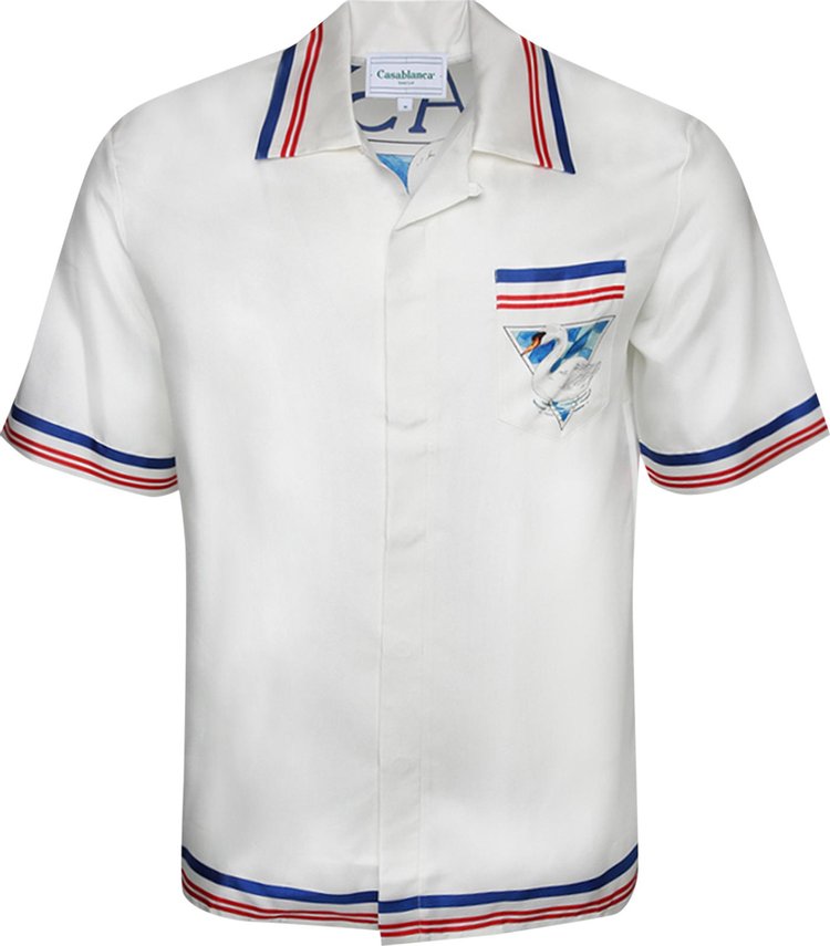 Casablanca Cuban Collar Short-Sleeve Shirt 'Casablanca Par Avion'