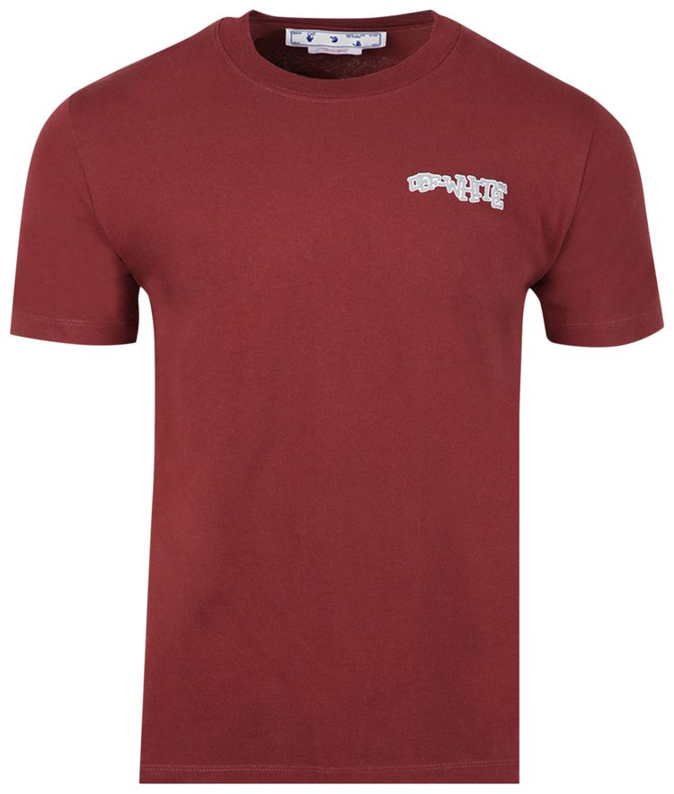 Off White Carlos Arrow Slim Short Sleeve Tee Burgundy