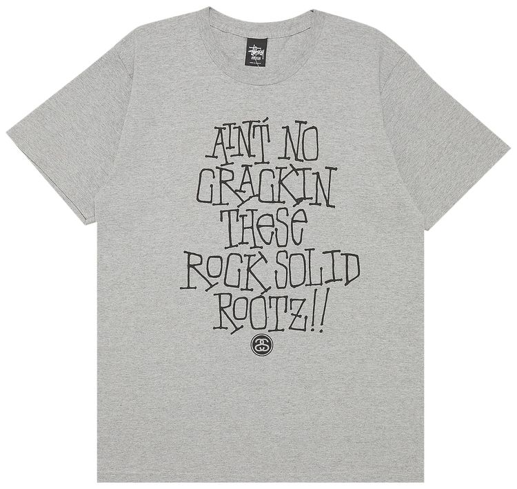 Stussy Aint No Crackin Tee Grey Heather