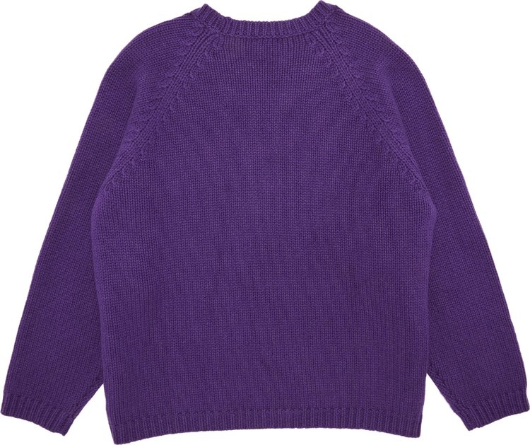 Bode Cashmere Crewneck Sweater Purple