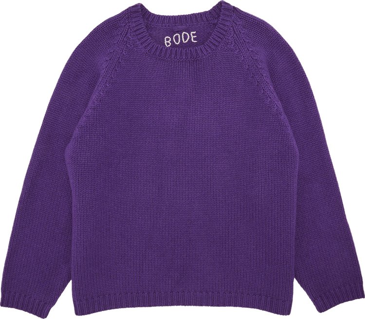 Bode Cashmere Crewneck Sweater 'Purple'