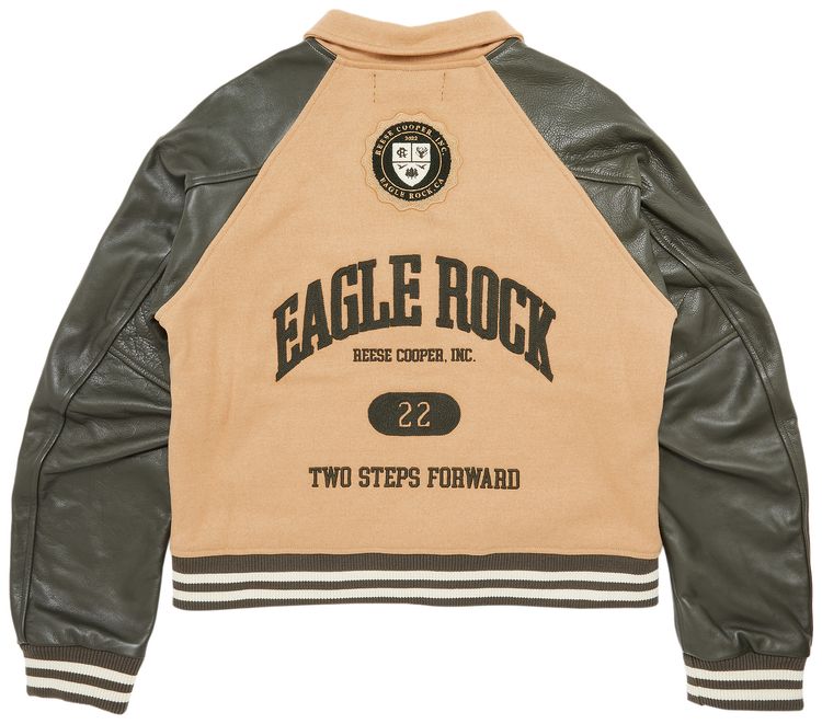 Reese Cooper Two Steps Varsity Jacket Olive Green