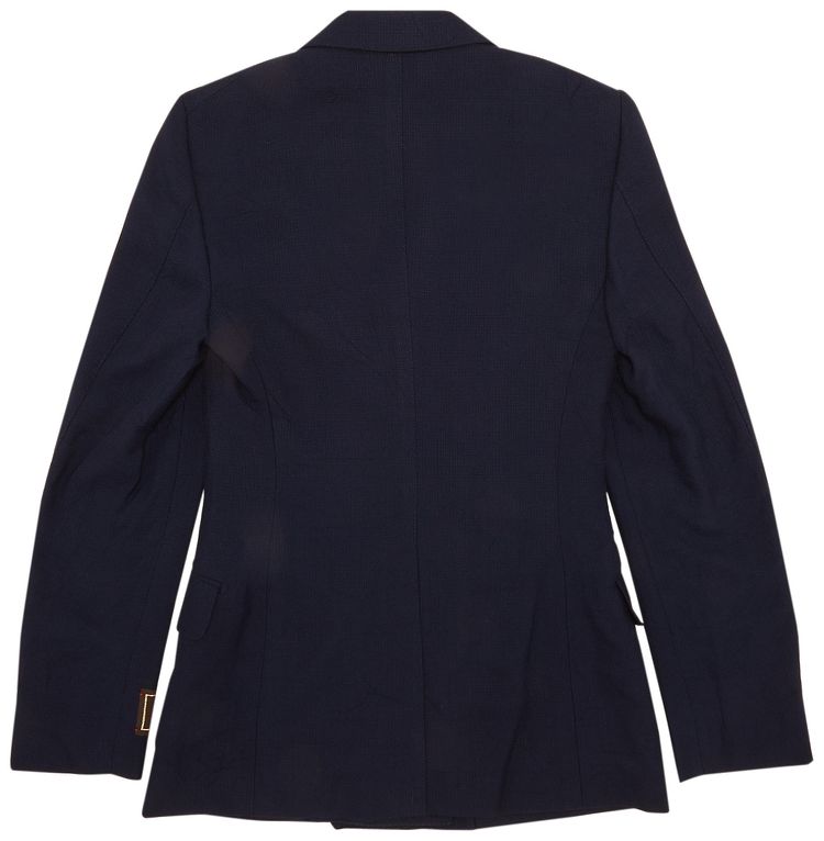 Gucci Wrinkled Effect Viscose Jacket Dark Blue