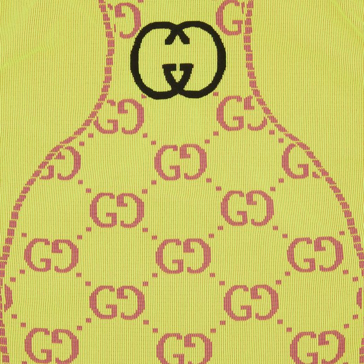 Gucci GG Jersey Jacquard Sleeveless Top Fluorescent YellowPink