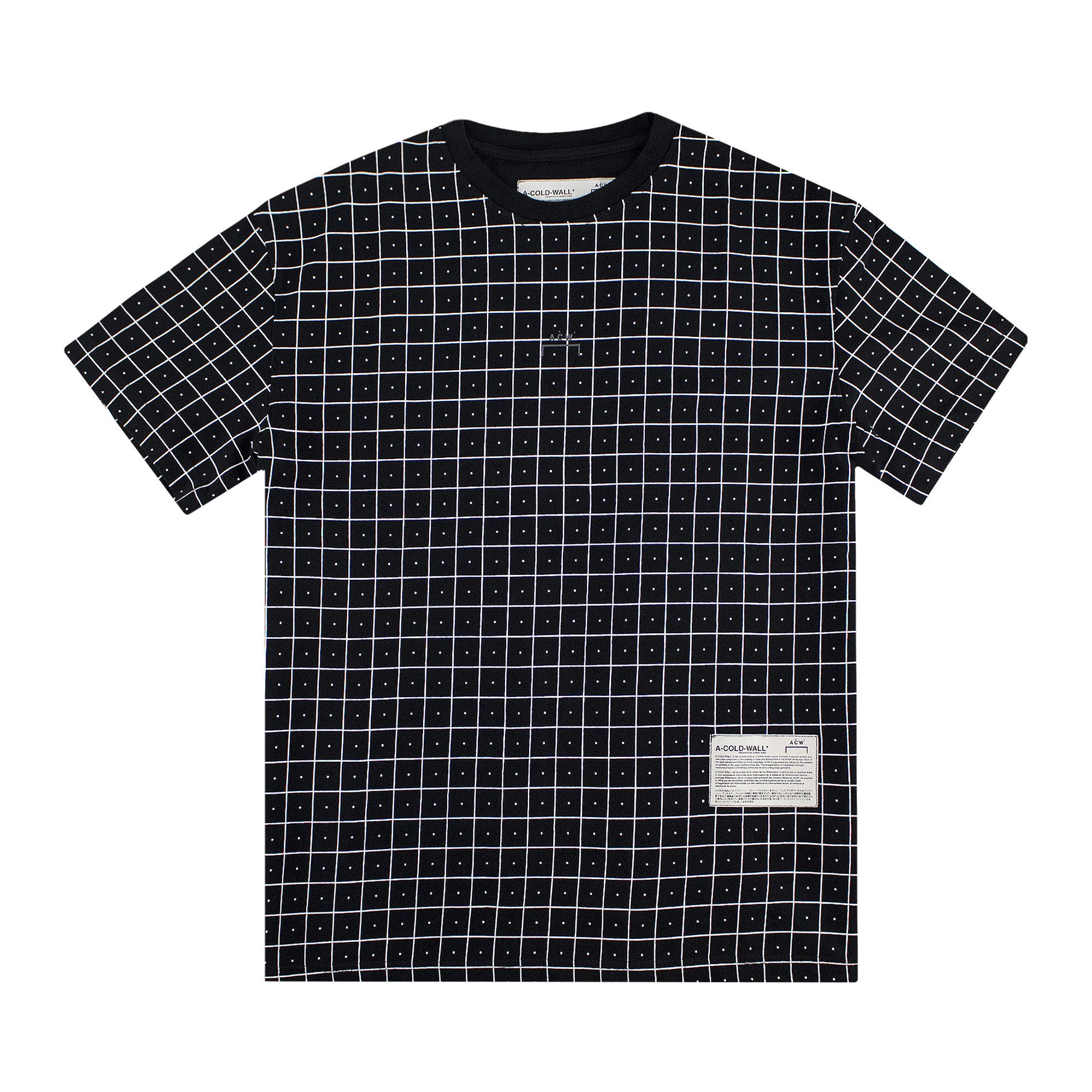 スウェット・トレーナー A COLD WALL Grid Logo Print Short Sleeve T-Shirt Black ACWMT A-COLD-WALL* logo-print short-sleeve T-shirt | Black | FARFETCH