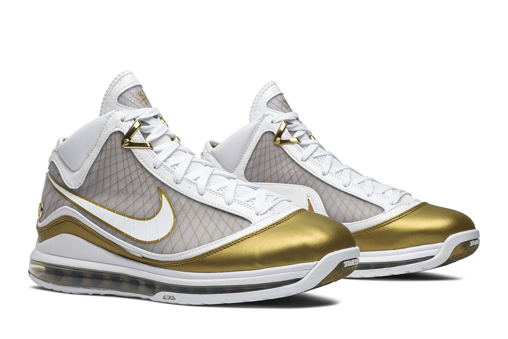 lebron 7 low white metallic gold