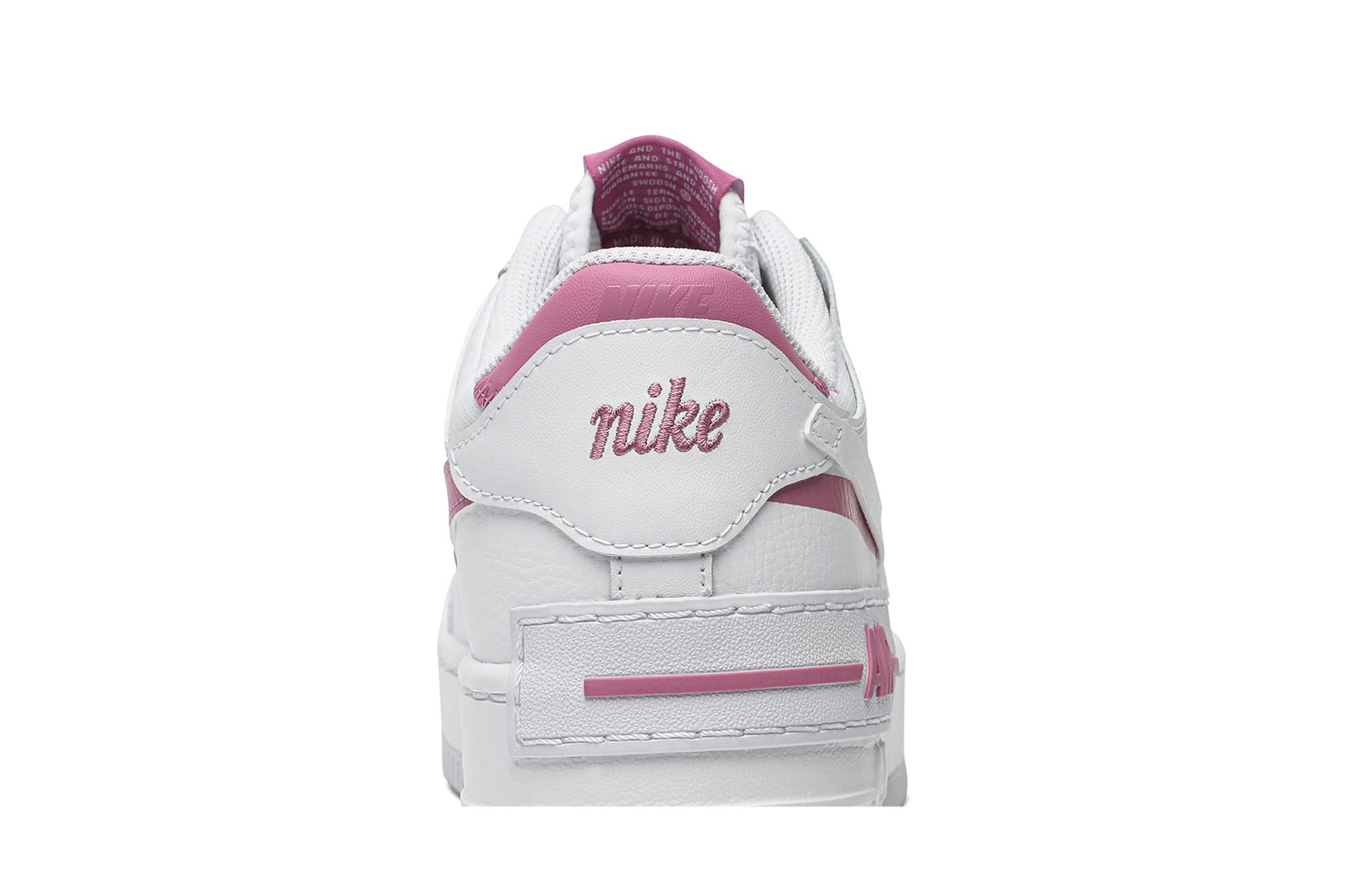 Nike women's air force 1 shadow trainer white / white / flamingo store