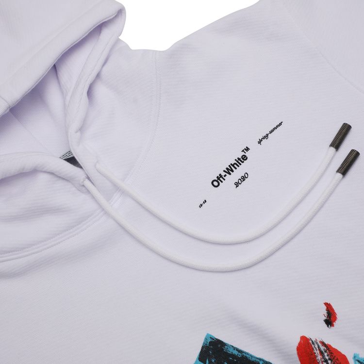 Off White Brush Arrow Oversize Hoodie White