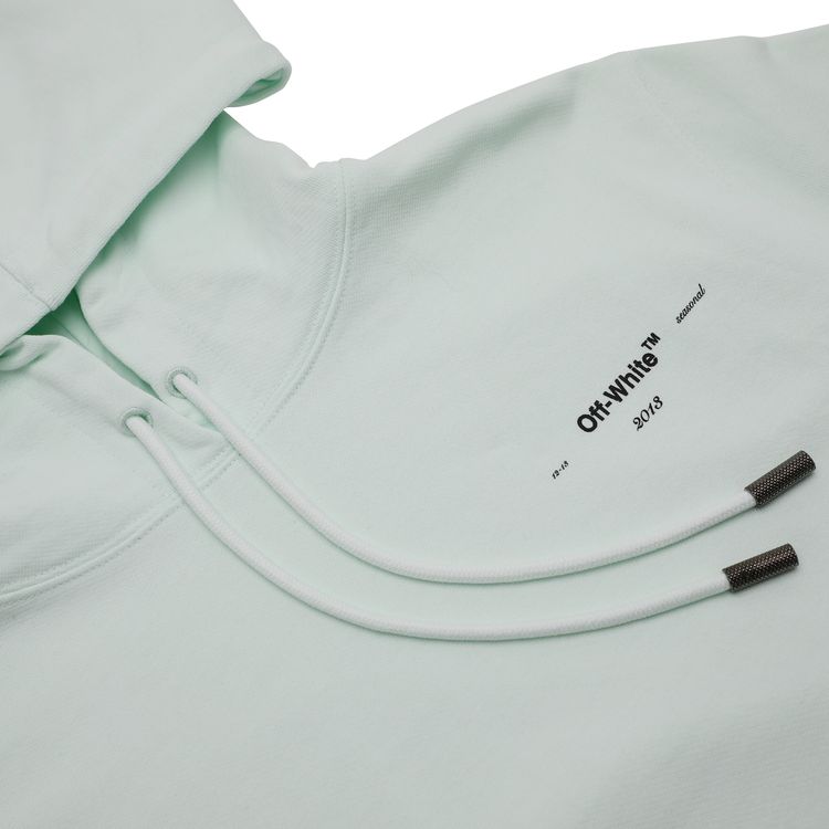 Off White Corals Print Regular Hoodie Light Blue