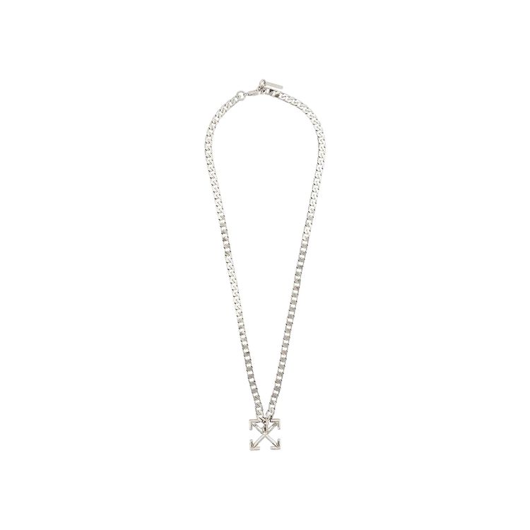 Off White Arrow Necklace Silver