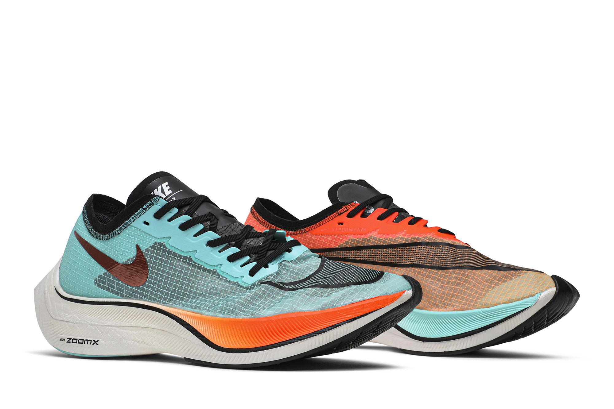 Zoomx vaporfly next aurora green/hyper crimson/black/summit white top
