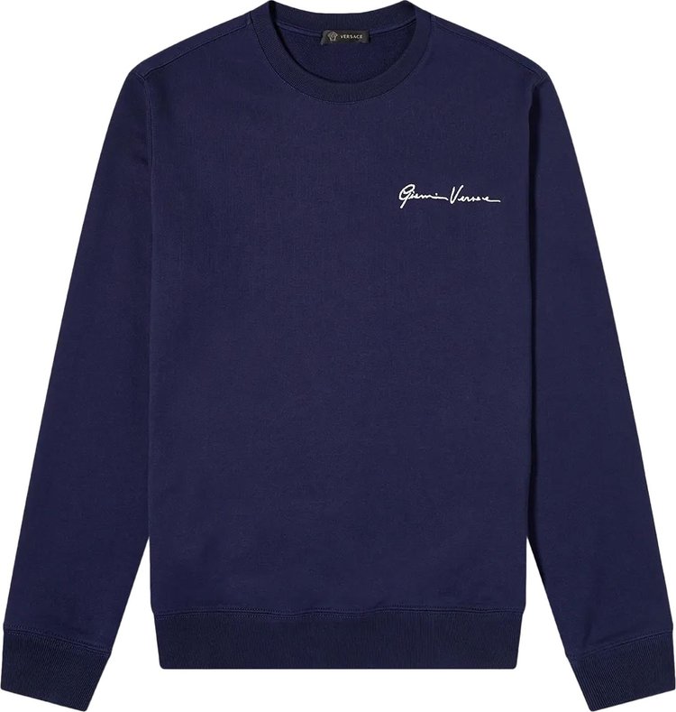 Versace Embroidered GV Signature Sweatshirt 'Navy'