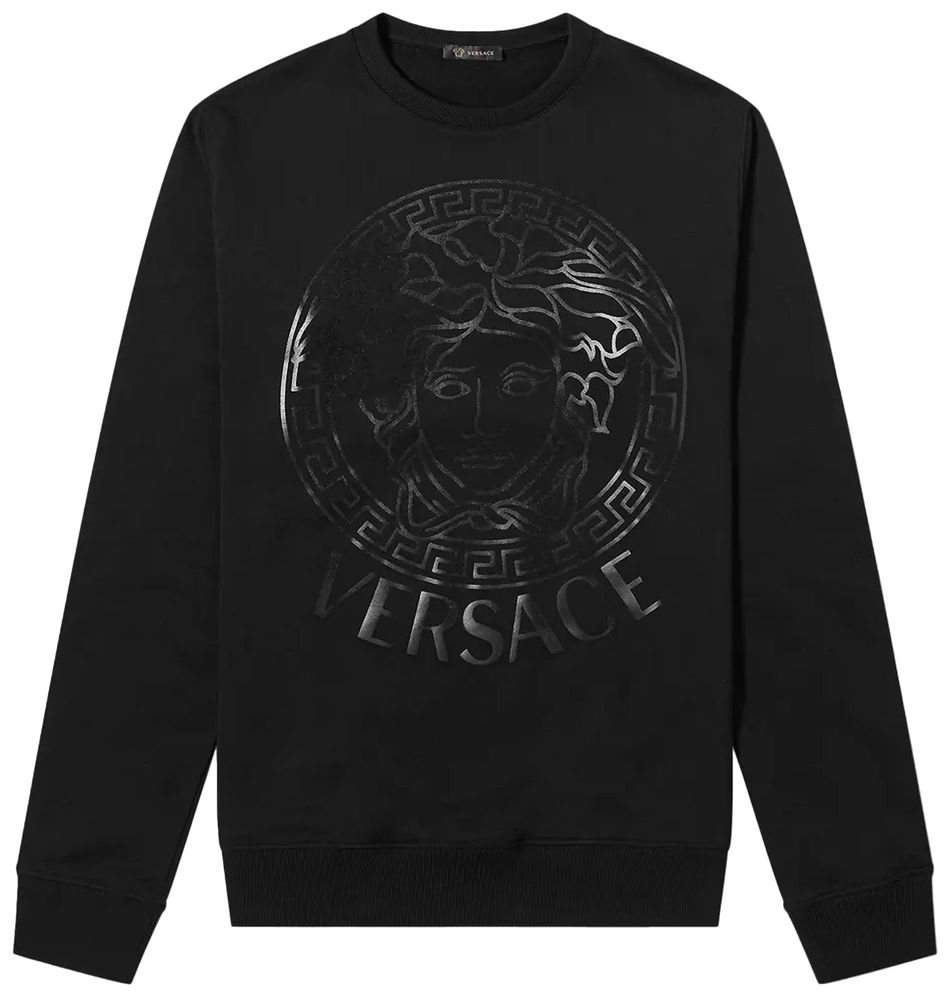 Versace Black Medusa Print Cotton Full Zip HoodieSweatshirt Sweater