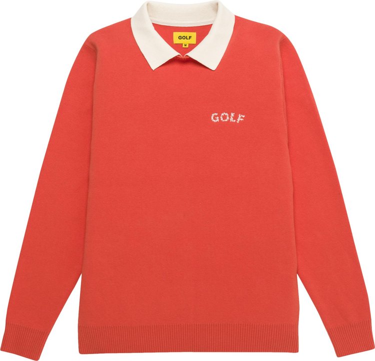 GOLF WANG Galaxy Logo Collared Sweater 'Ivory/Orange'