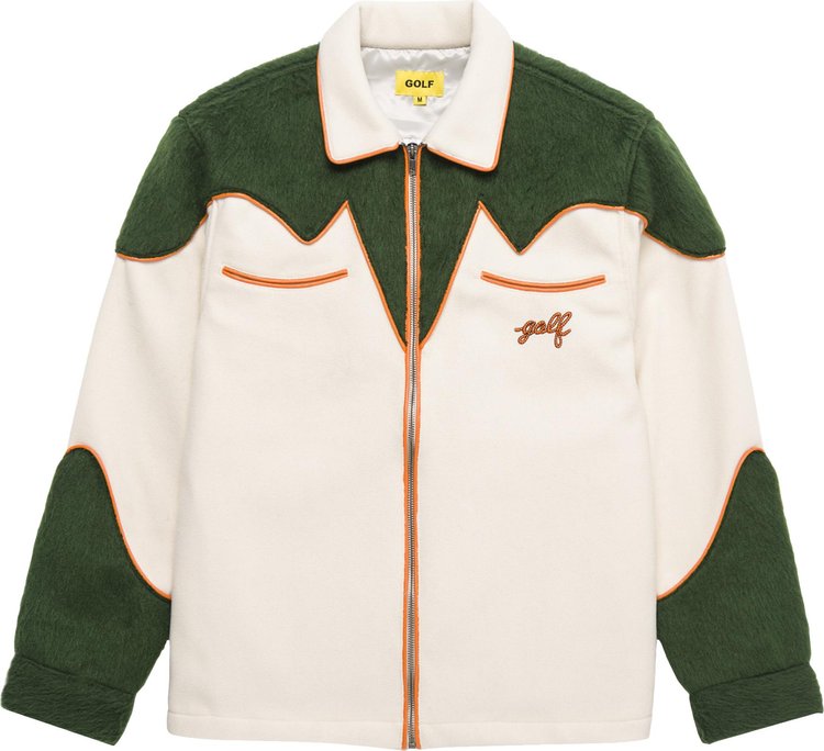GOLF WANG Western Shirt Jacket 'Ivory/Green/Orange'