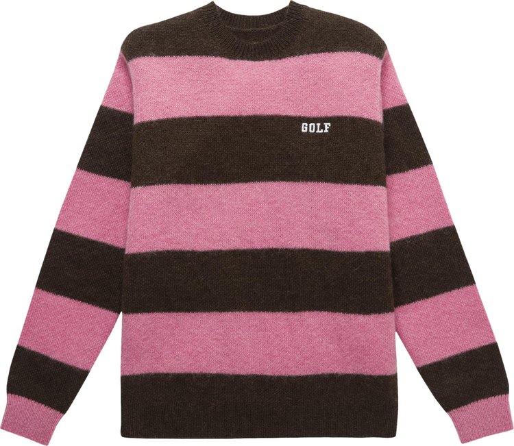 GOLF WANG Mohair Striped Sweater 'Pink/Brown'