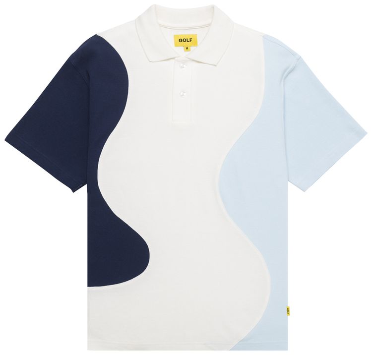 GOLF WANG Ripple Polo IvoryNavyLtblue