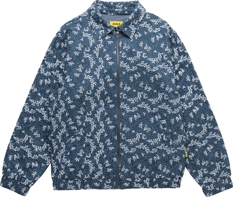 GOLF WANG Floral Embroidered Harrington Jacket 'Blue/White'