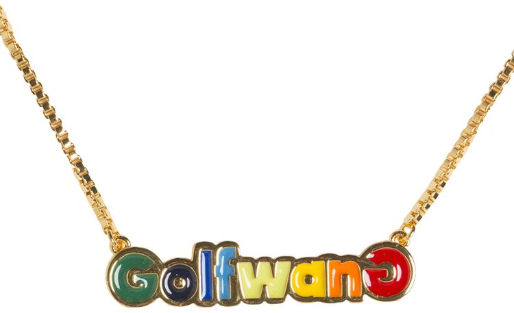 GOLF WANG Happy Logo Gold Necklace Multicolor